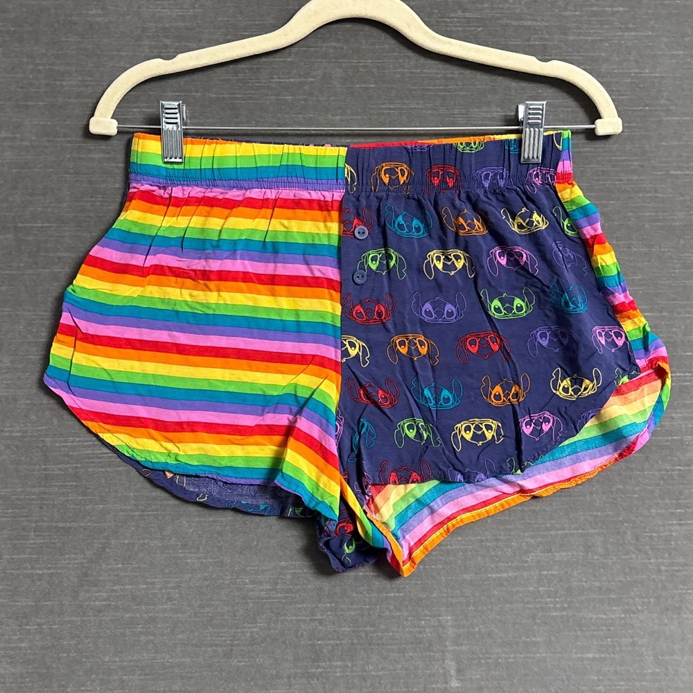 Disney Shorts S 4/6 Lilo Stitch Rainbow Pride Sleep Lounge Lightweight